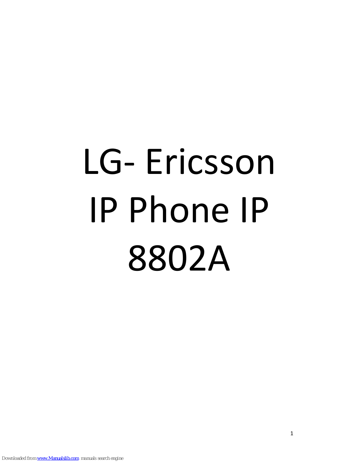 LG-Ericsson 8802A, iPECS 8802A User Manual