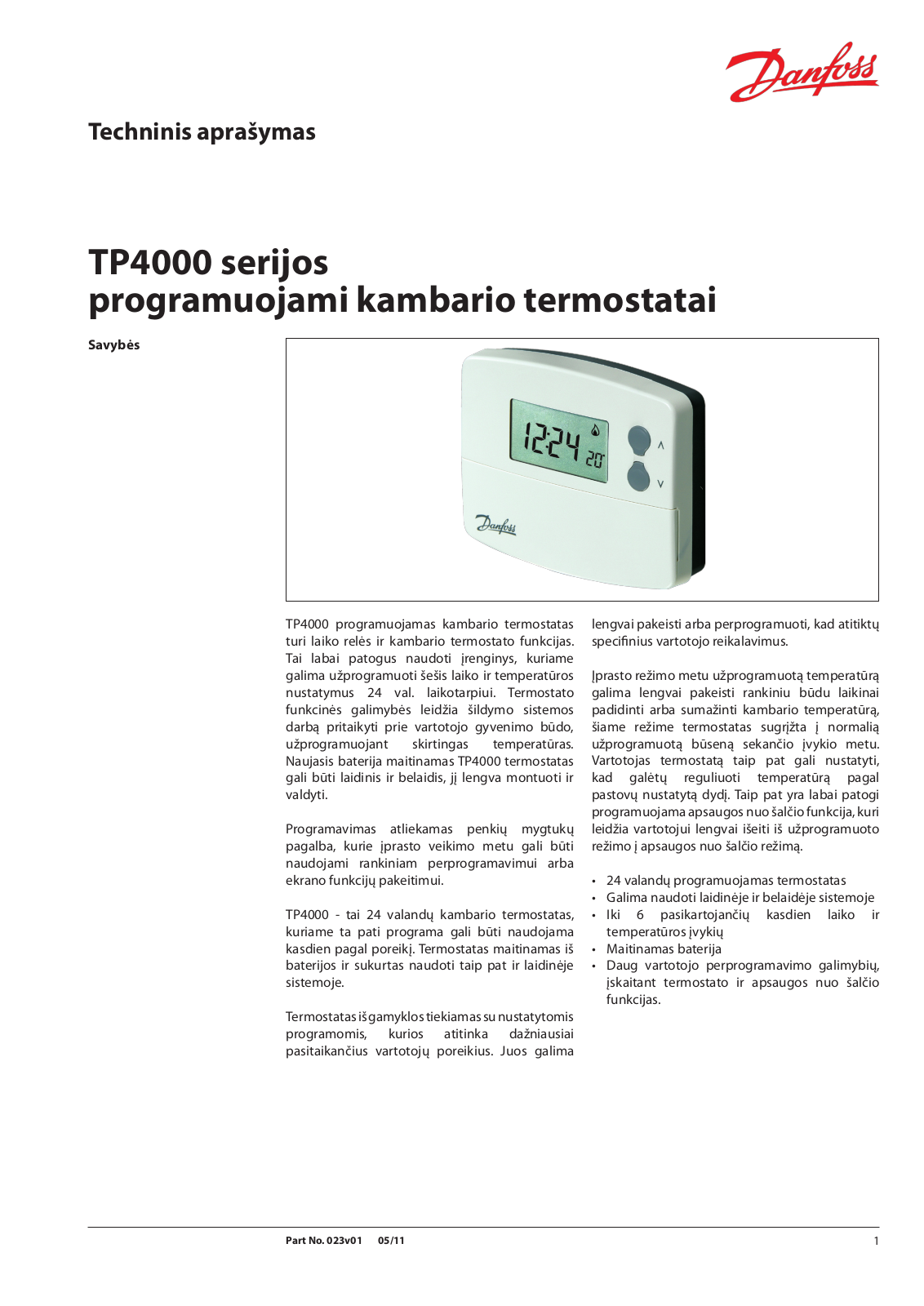 Danfoss TP4000 Data sheet