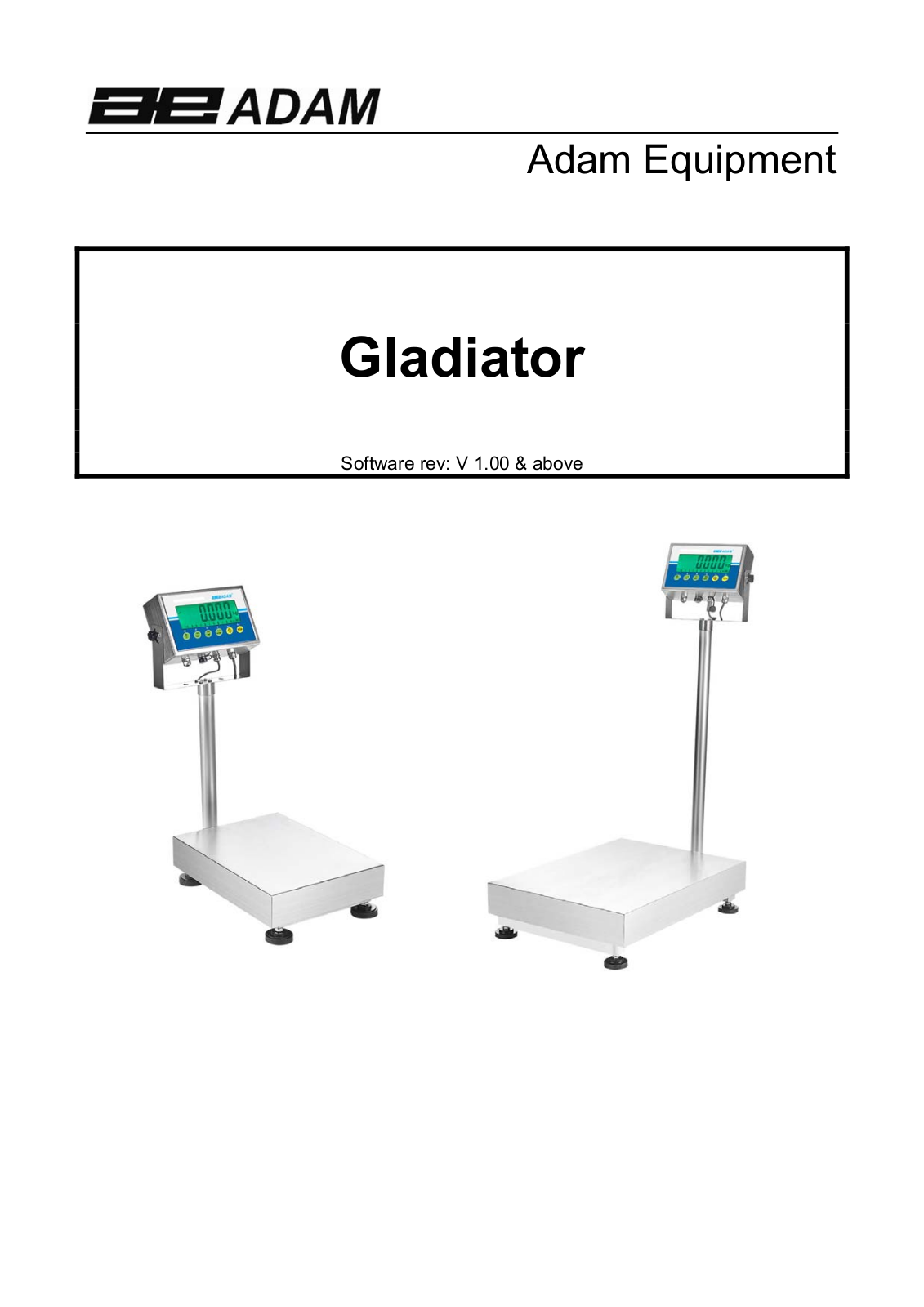 Adam Equipment GGL330a, GGS16a, GGF330a, GGS65a, GGS35a Instruction Manual