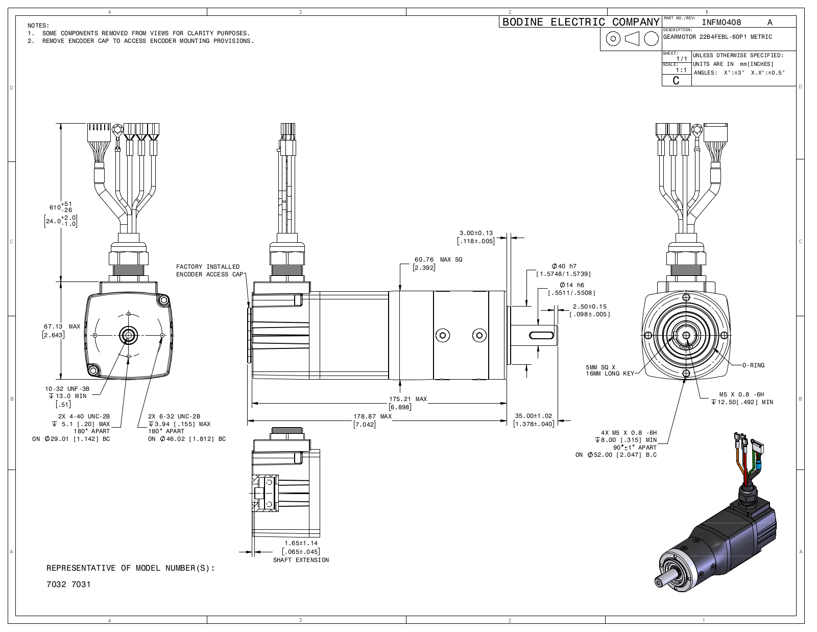 Bodine 7032, 7031 Reference Drawing - ManualMachine.com