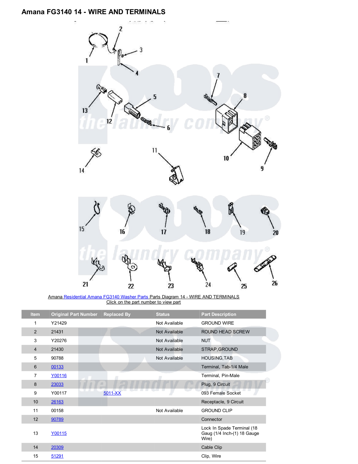 Amana FG3140 Parts Diagram