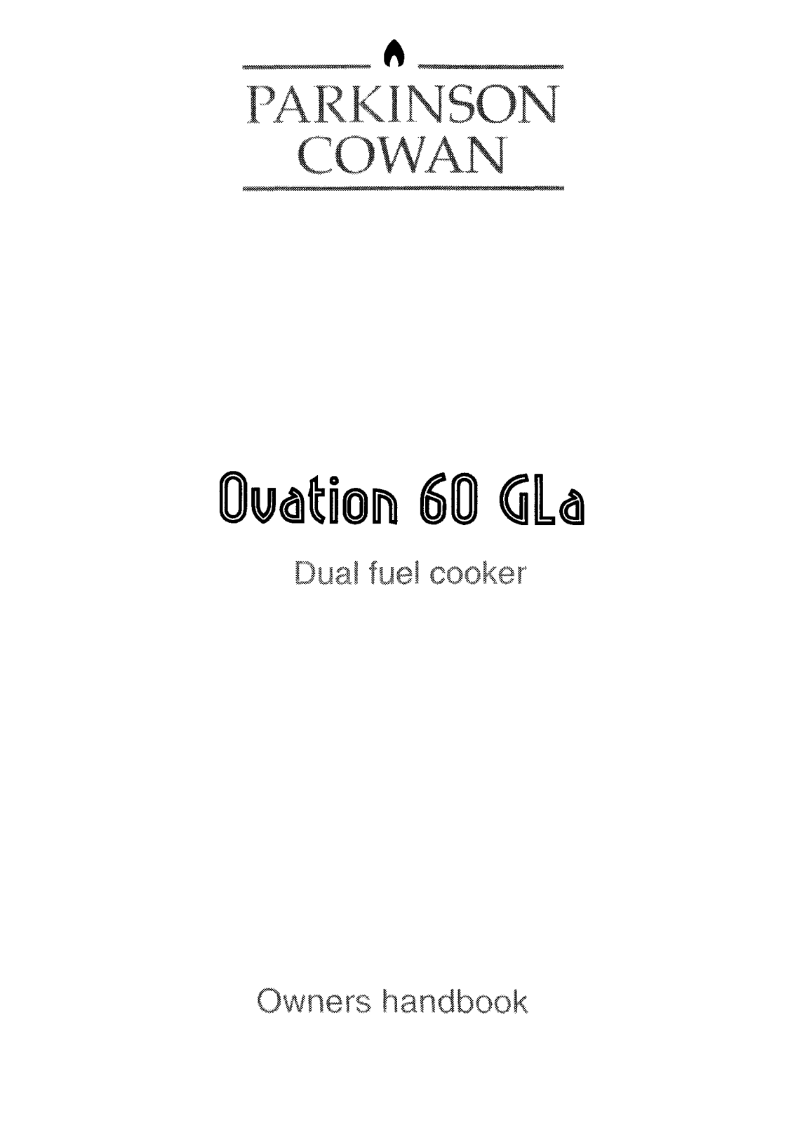 Parkinson cowan Ovation 60GA Instruction book