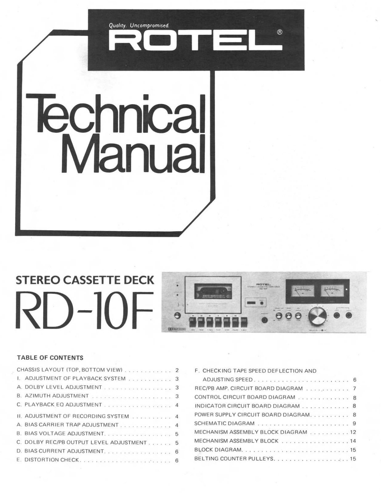 Rotel RD-10-F Service manual