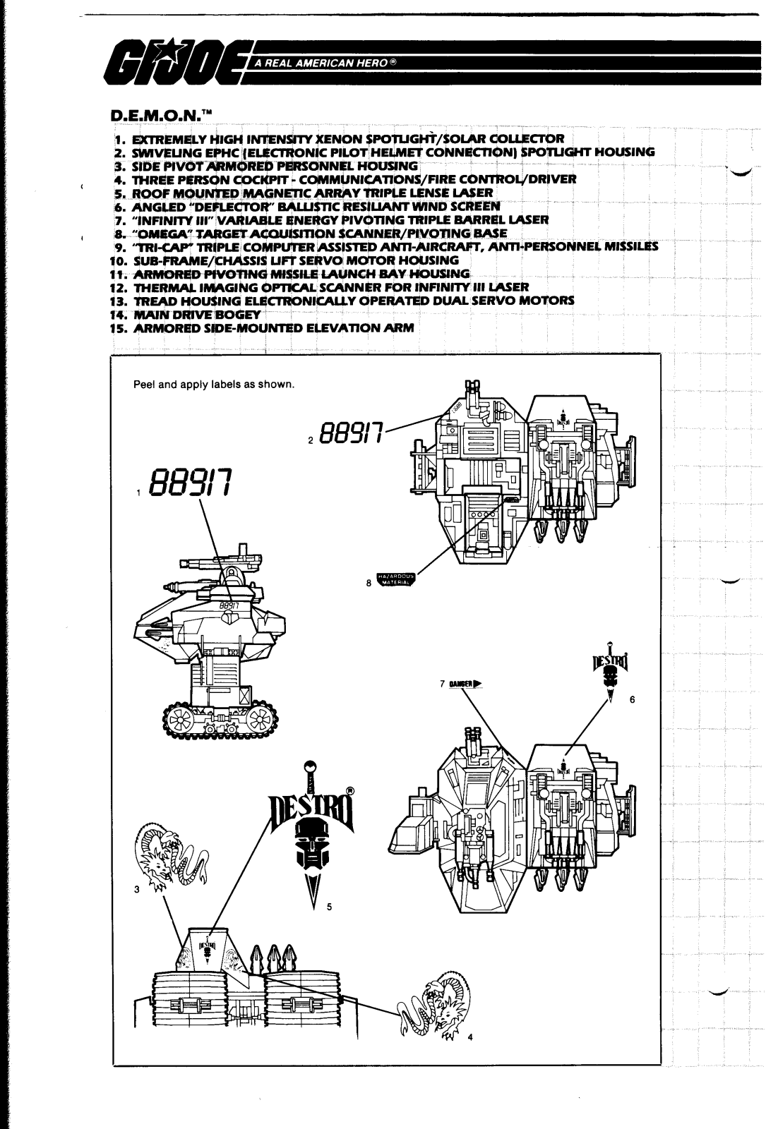 HASBRO GIJOE D.E.M.O.N User Manual