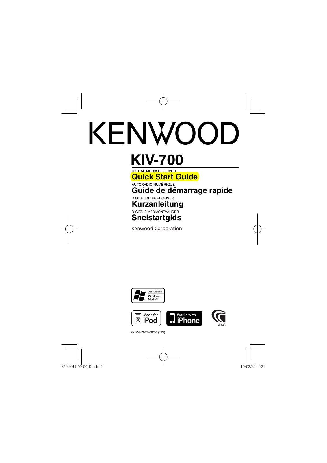 Kenwood KIV-700 User Manual