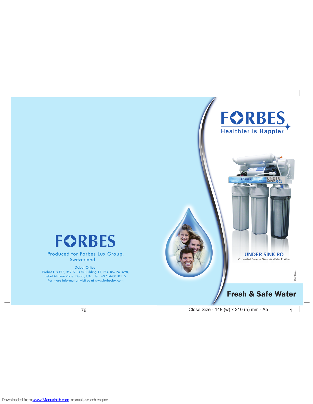 Eureka Forbes Under Sink RO User Manual