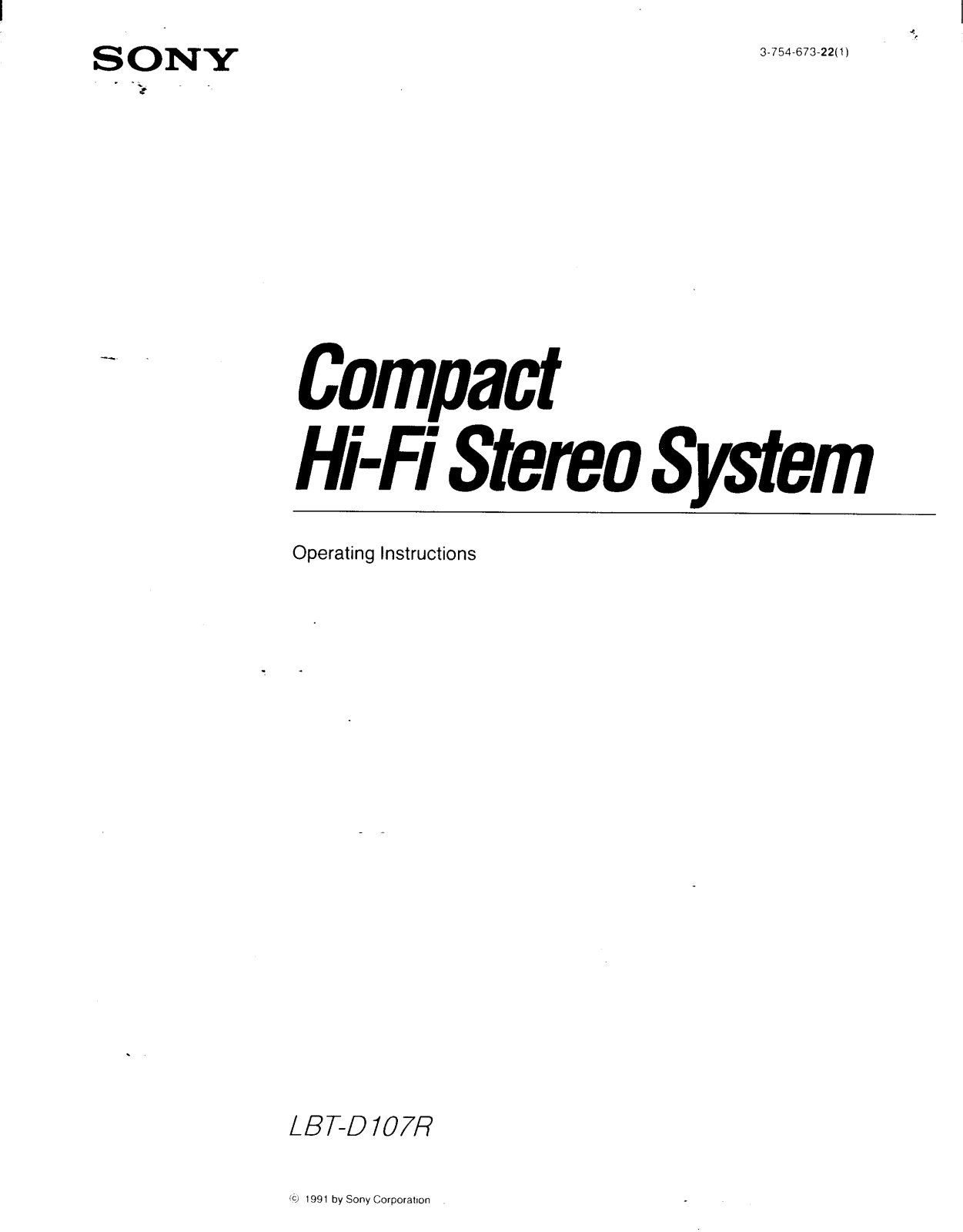 Sony LBT-D107R Operating Instructions