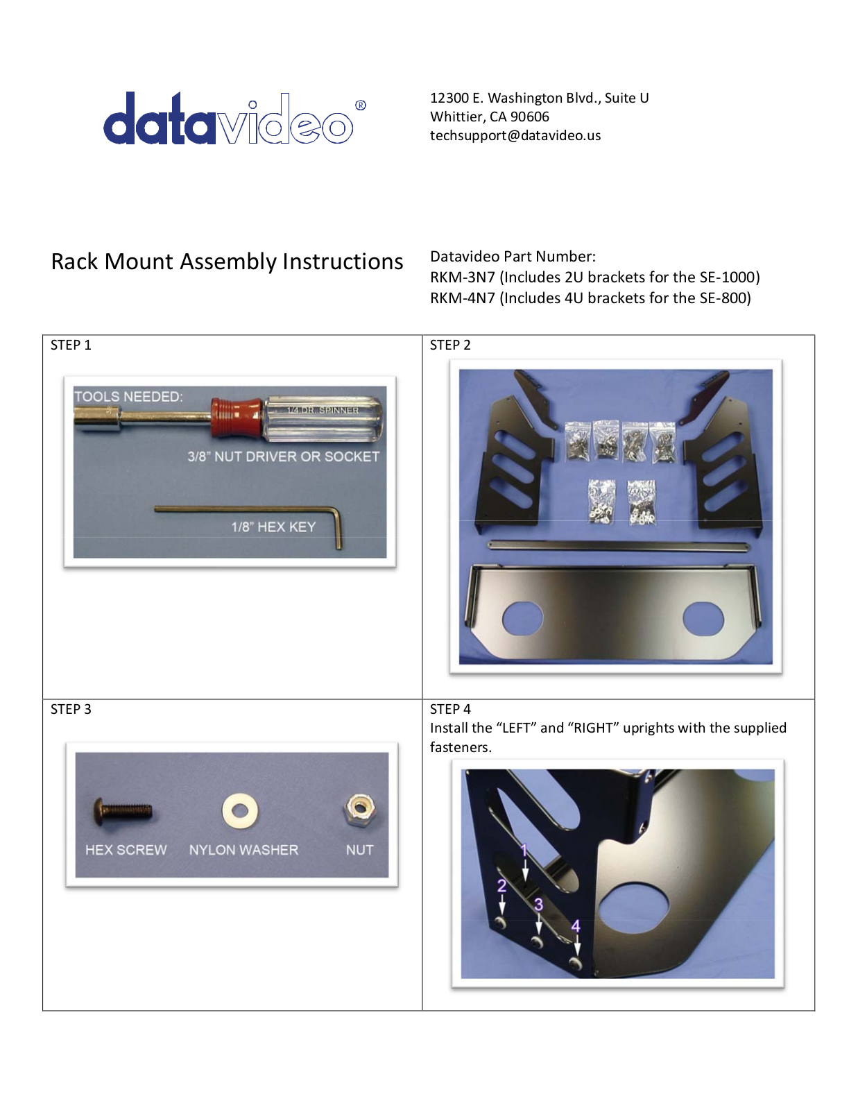 Datavideo RKM-4N7 User Manual