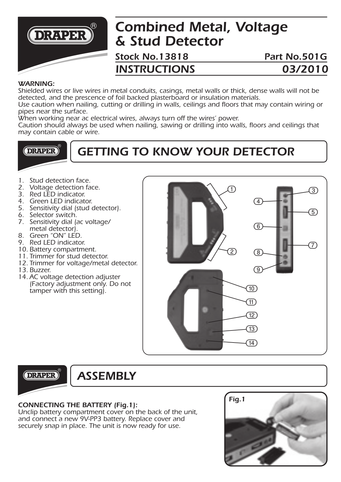 Draper Tools 13818, 501G User Manual