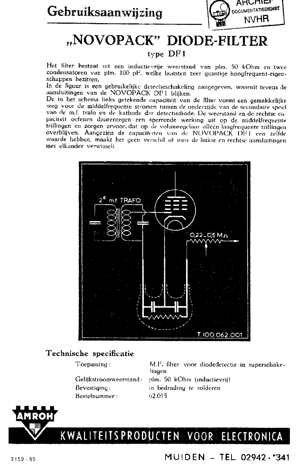 Amroh NovopackDiodeFilter-df Schematic - ManualMachine.com