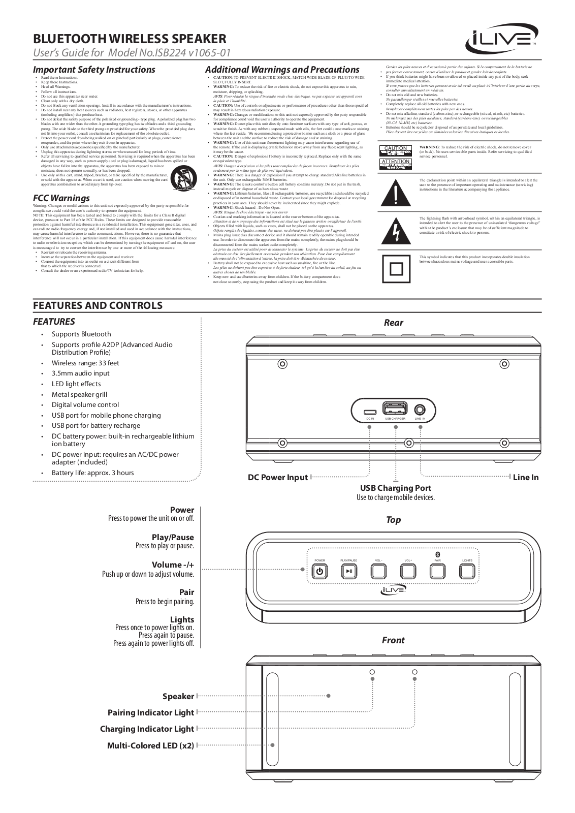 Ilive ISB224 User Manual