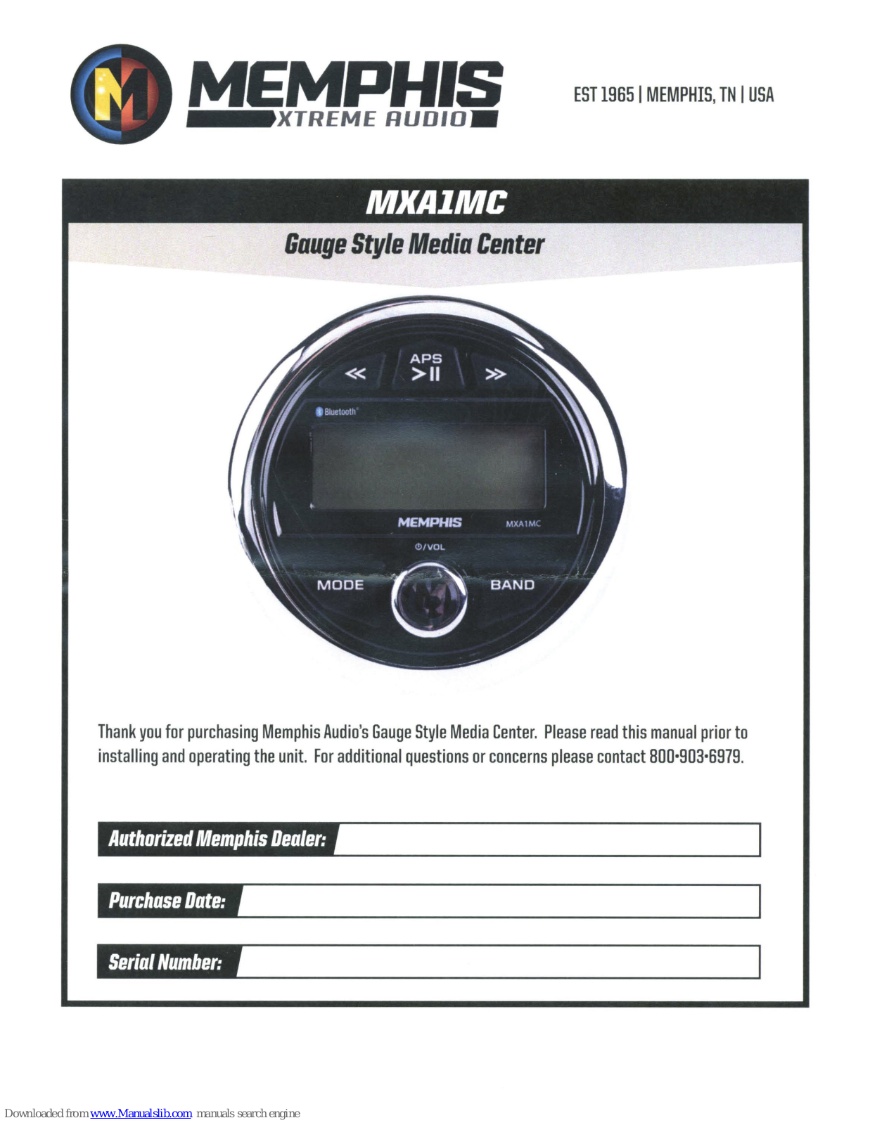 Memphis MXAlMC Installation Manual - ManualMachine.com