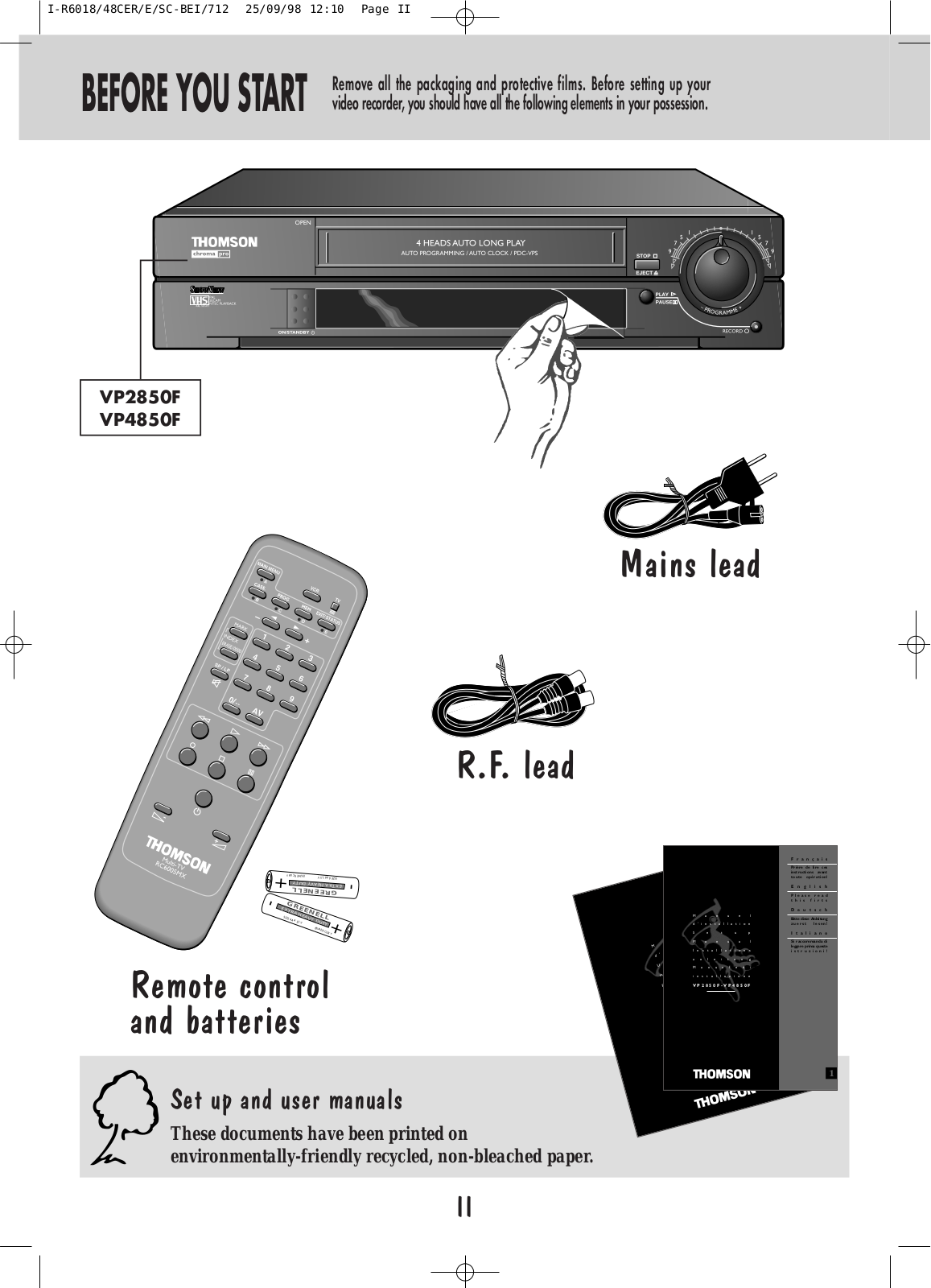 Technicolor - Thomson VP4850F, VP2850F User Manual