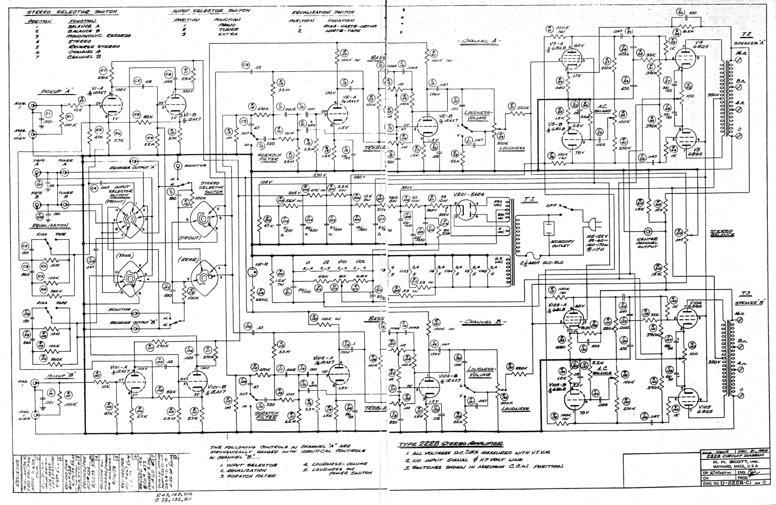 H.H. Scott 222-B Schematic