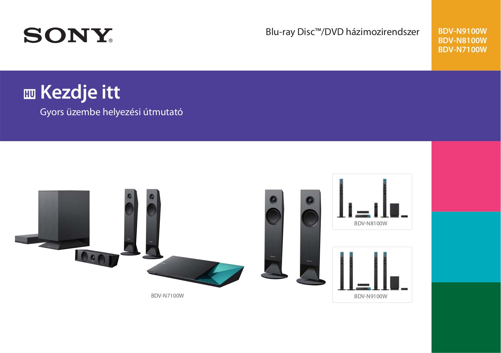 Sony BDV-N9100W, BDV-N8100W, BDV-N7100W Quick Start Guide