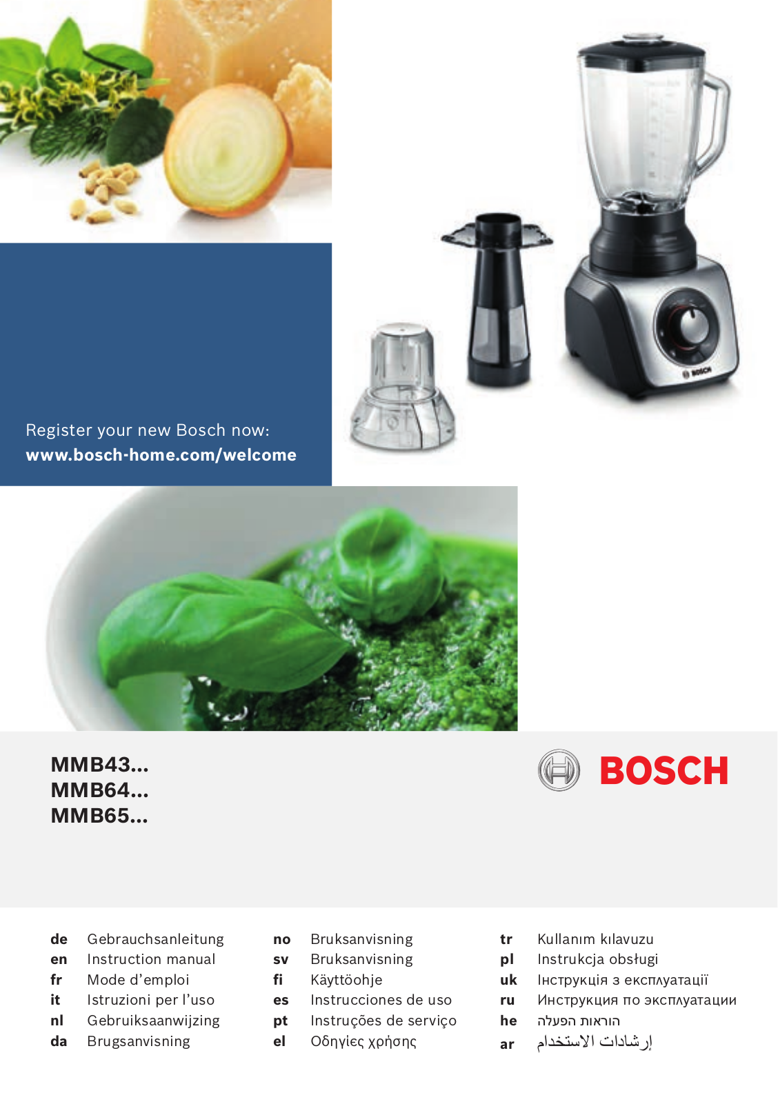 Bosch SilentMixx MMB65G5M User manual