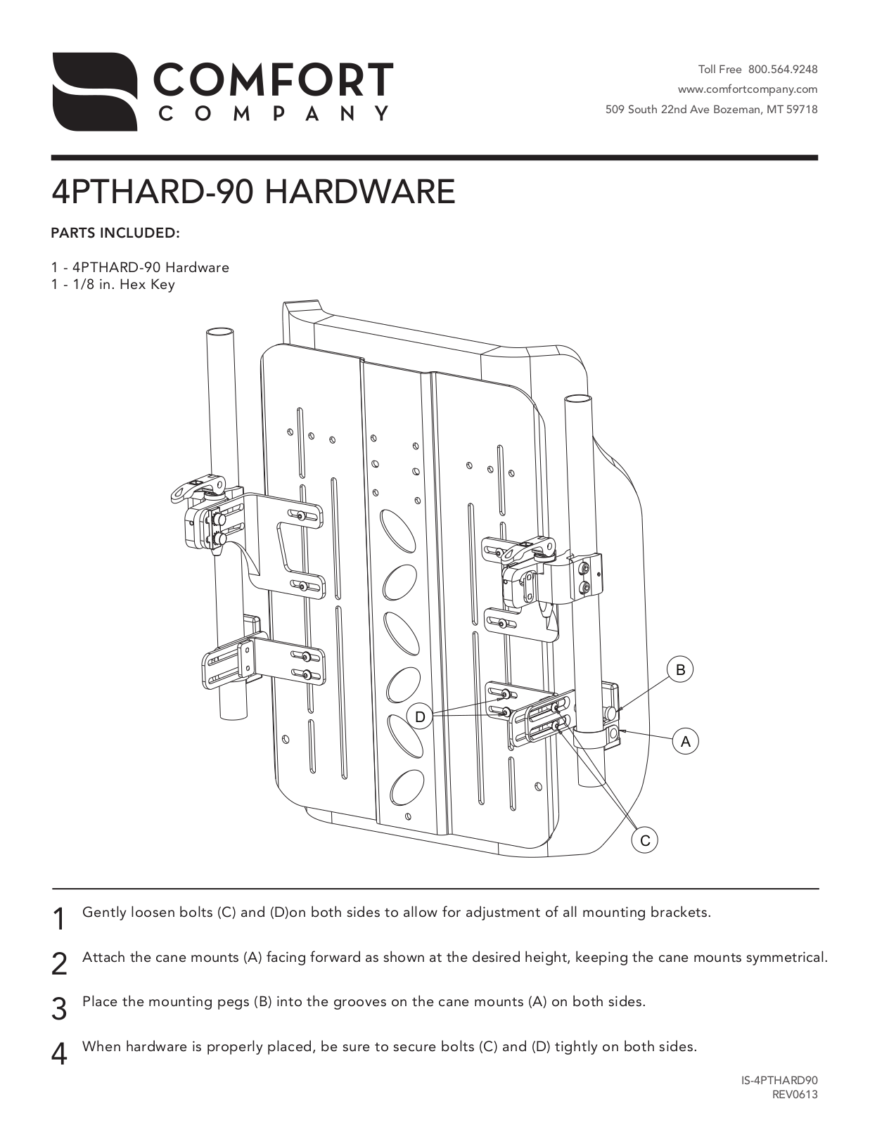 Comfort Company 4PtHard-90 User Manual