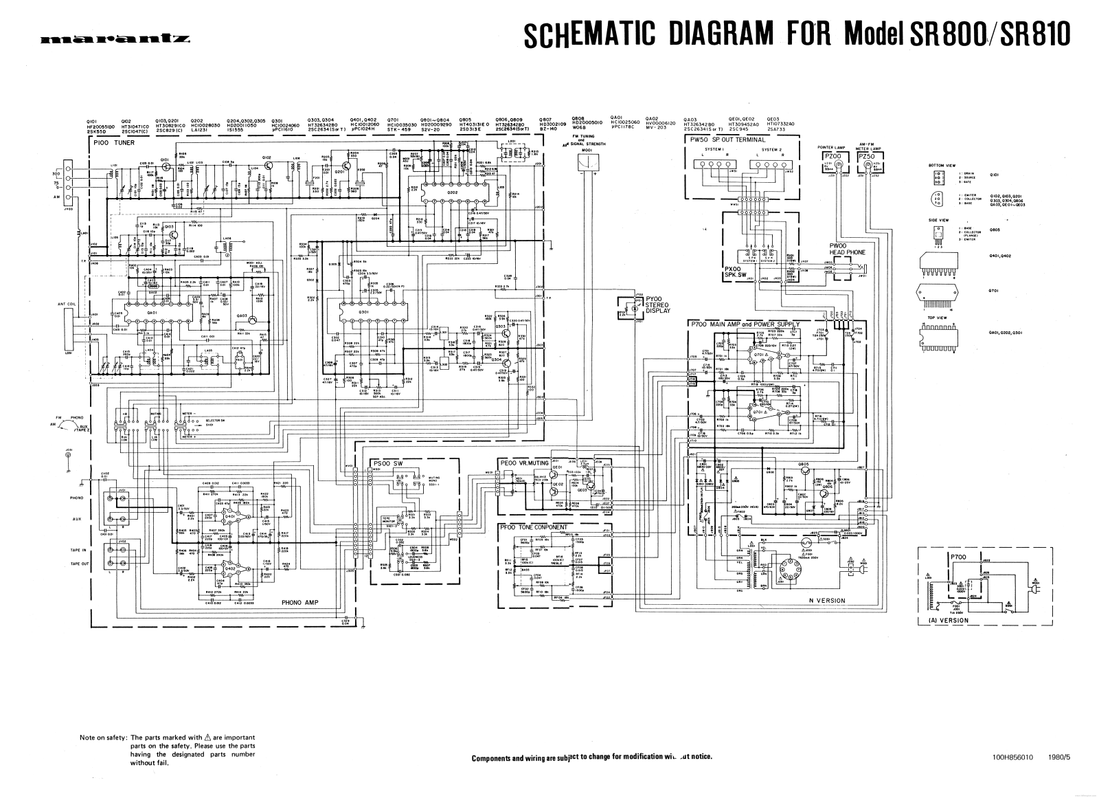 Marantz sr800, sr810 Schematic