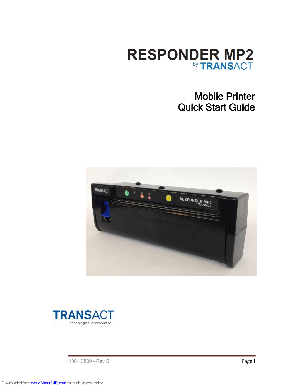 TransAct RESPONDER MP2 Quick Start Manual