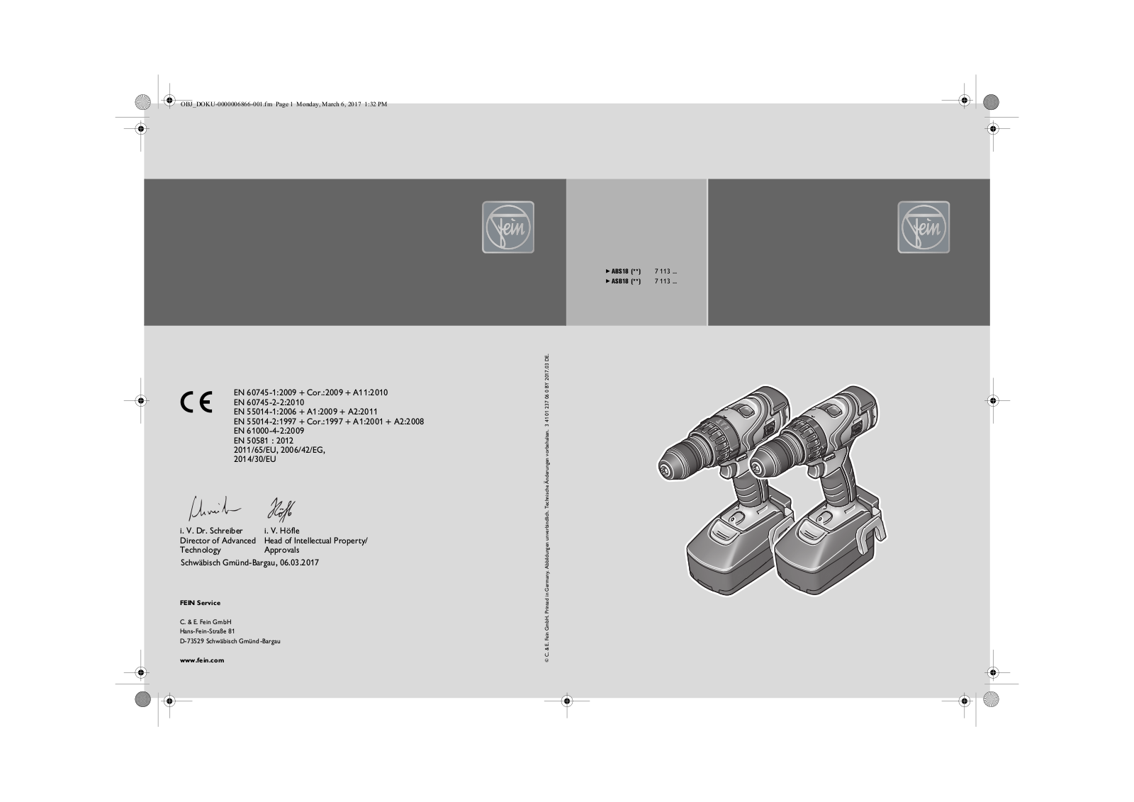 Fein 71132364000 Service Manual