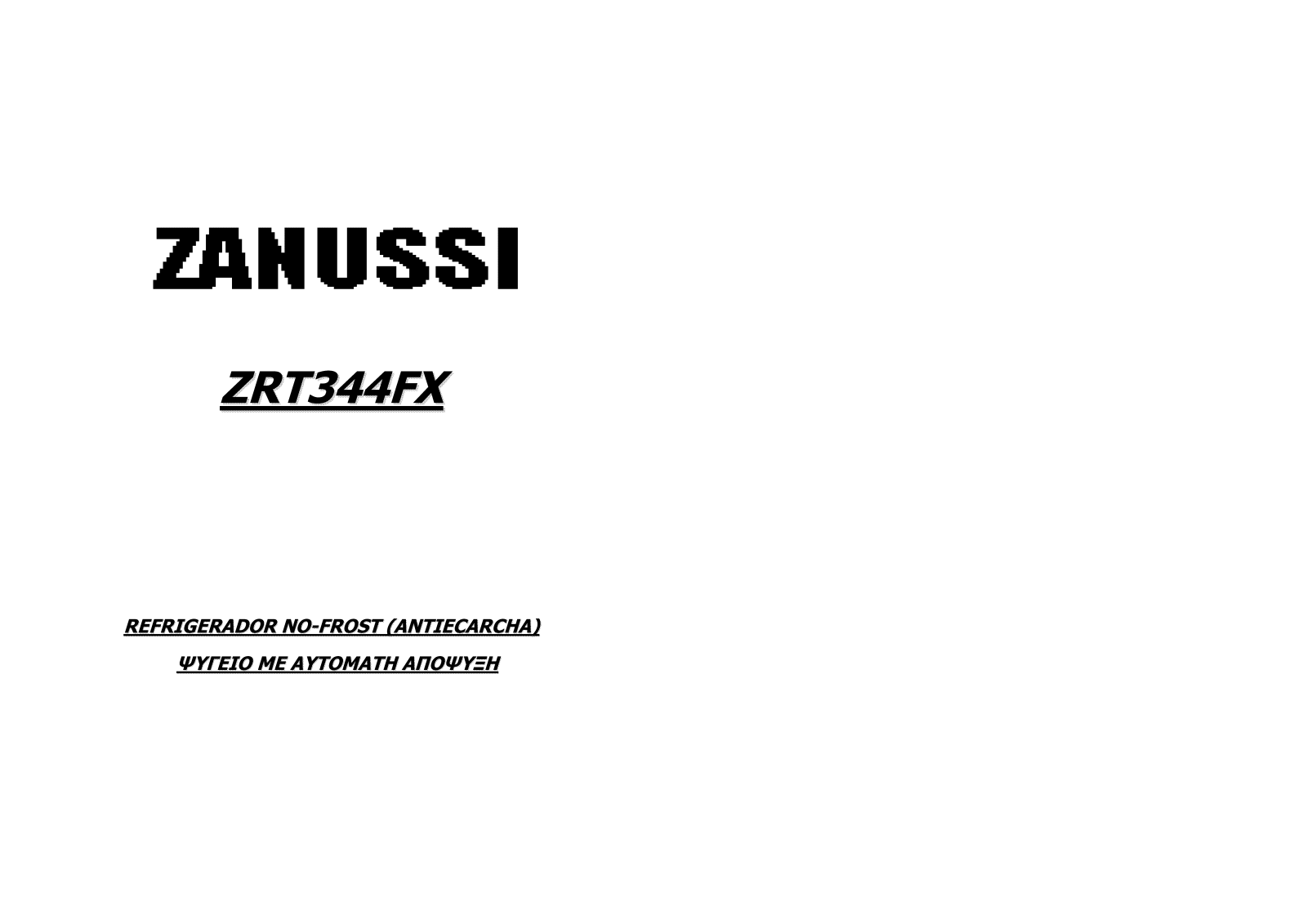 Zanussi ZRT344FX User Manual