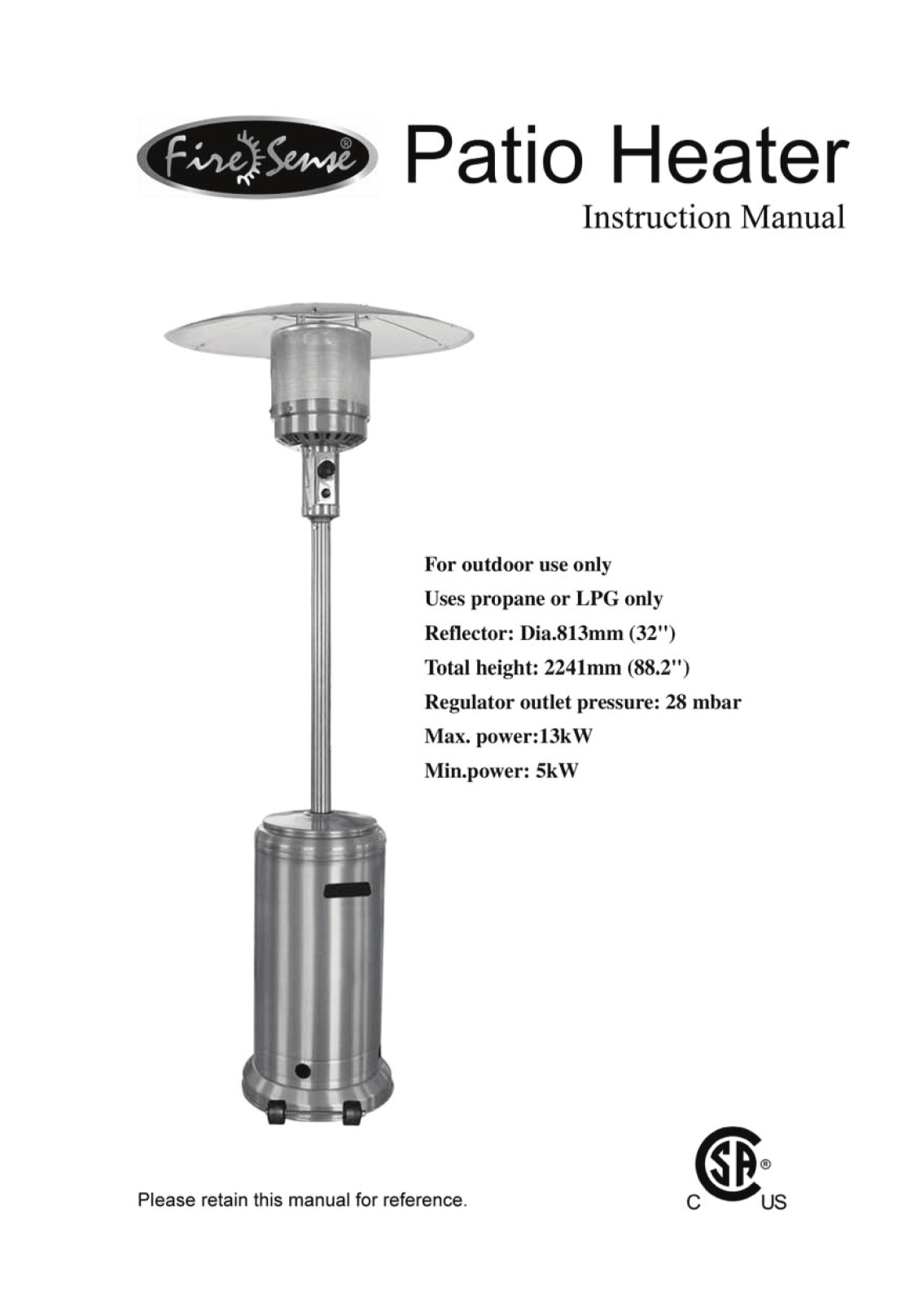 Well Traveled Living FireSense 02412, FireSense 60755, FireSense 02411 User Manual