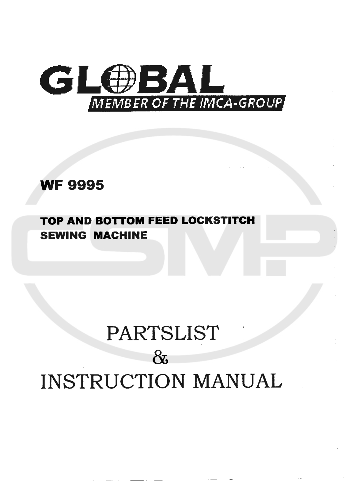 Global WF-9995 Parts Book