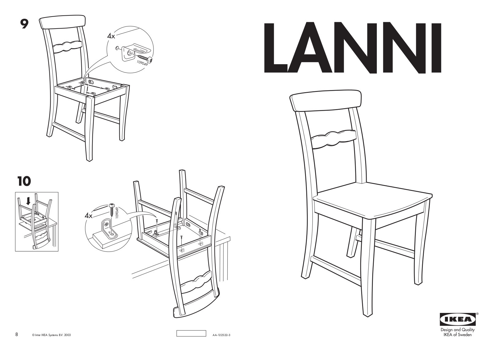 IKEA LANNI CHAIR Assembly Instruction