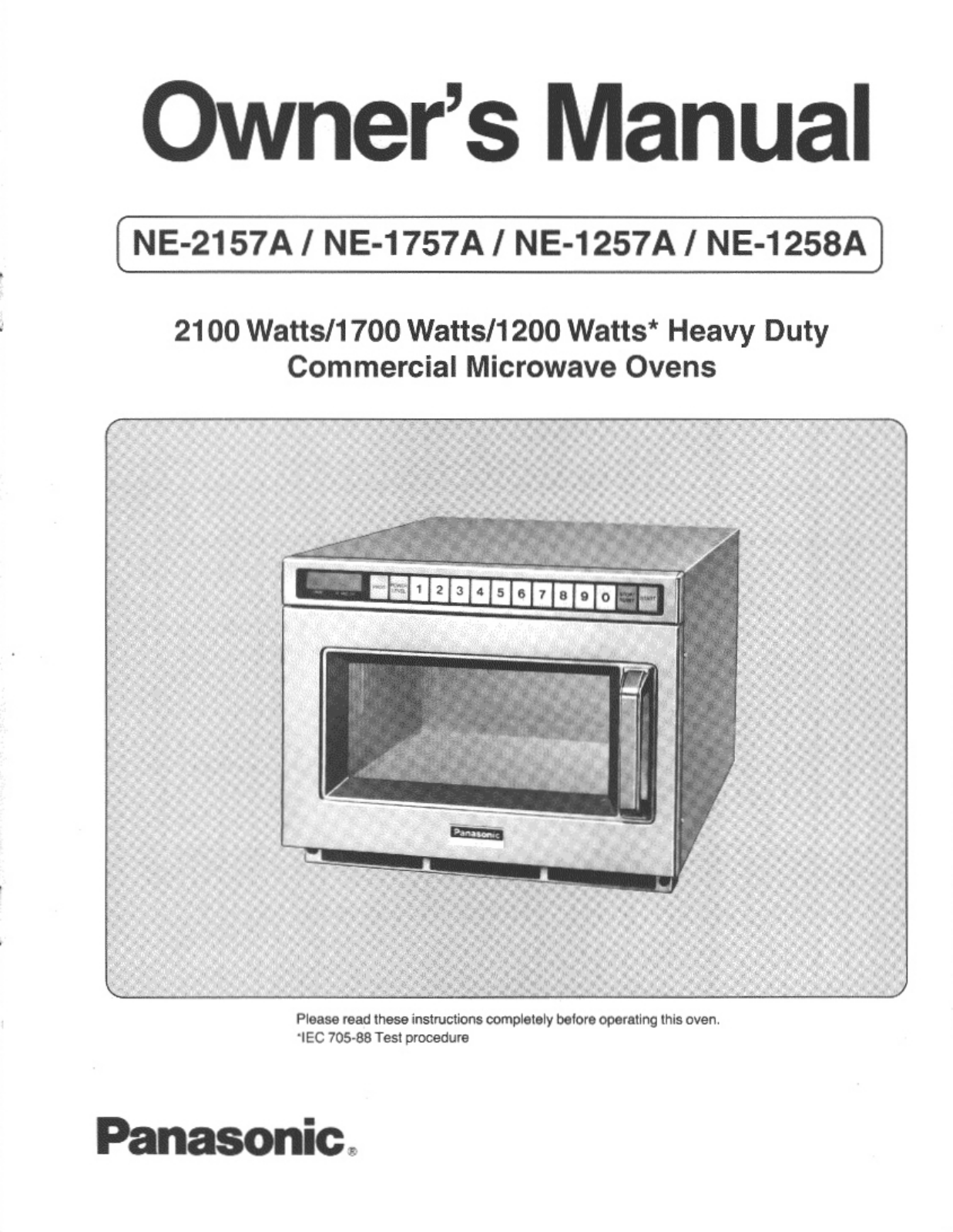 Panasonic NE-1258A User Manual