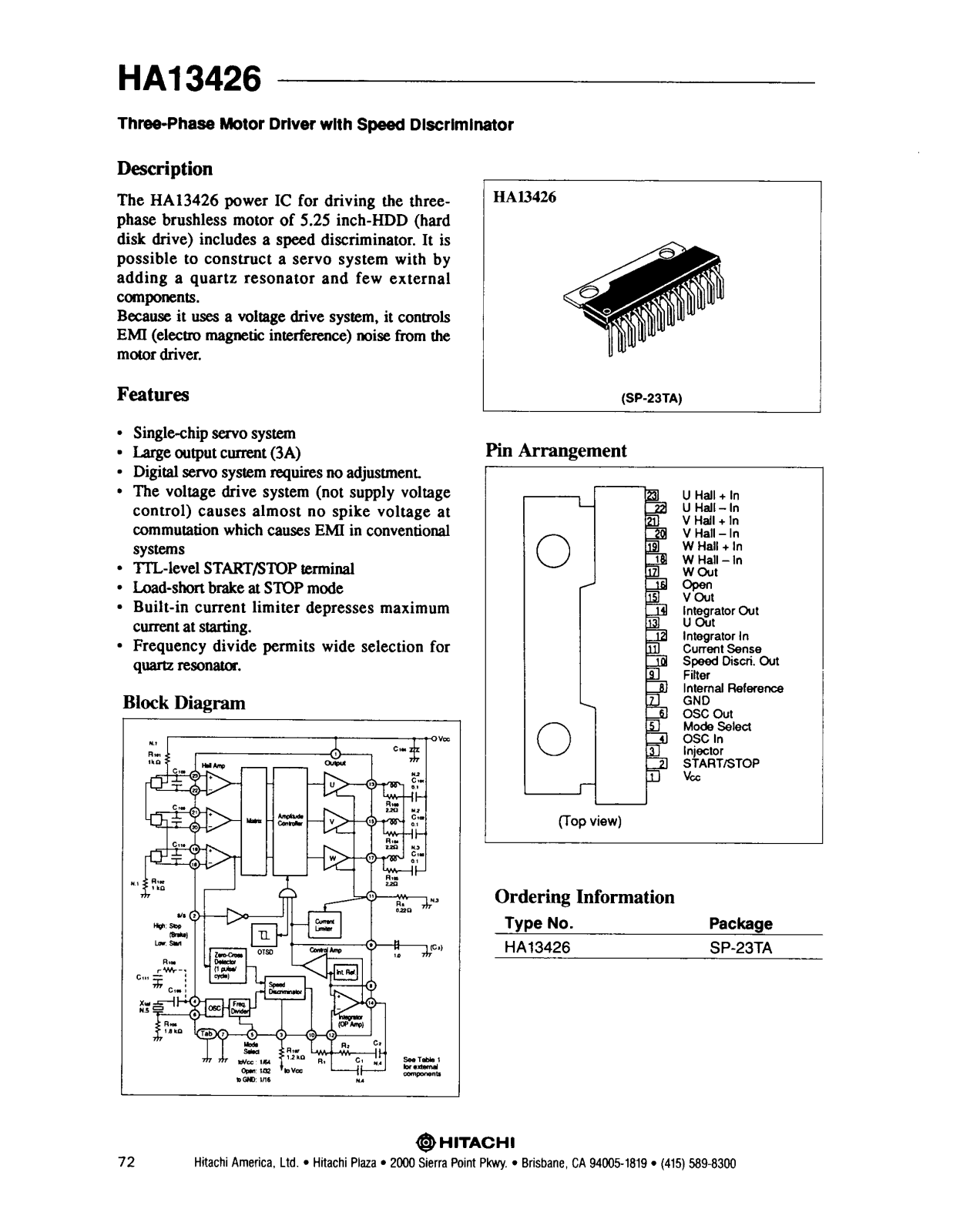 HIT HA13426 Datasheet