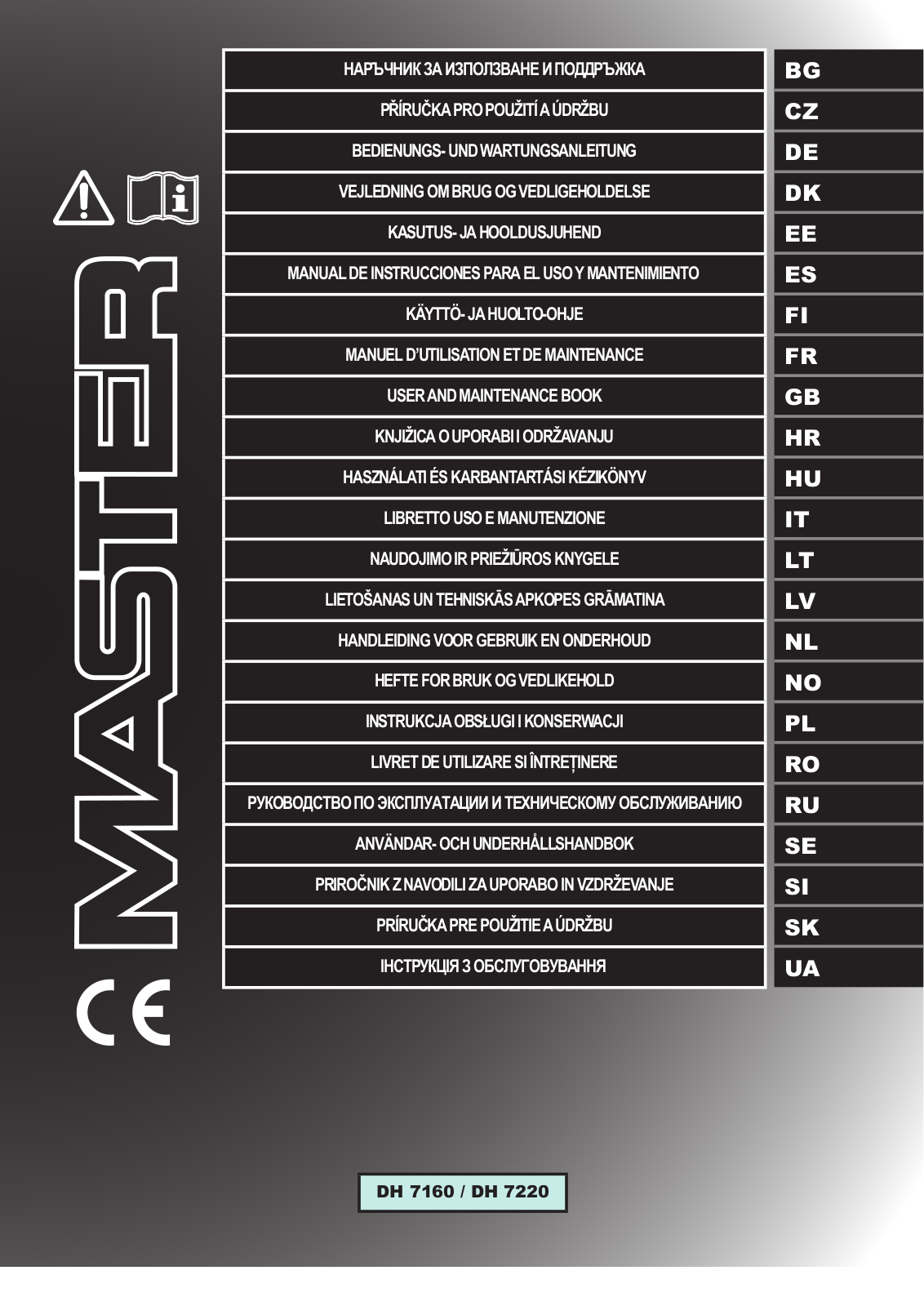 Master DH 7220, DH 7160 Maintenance Manual