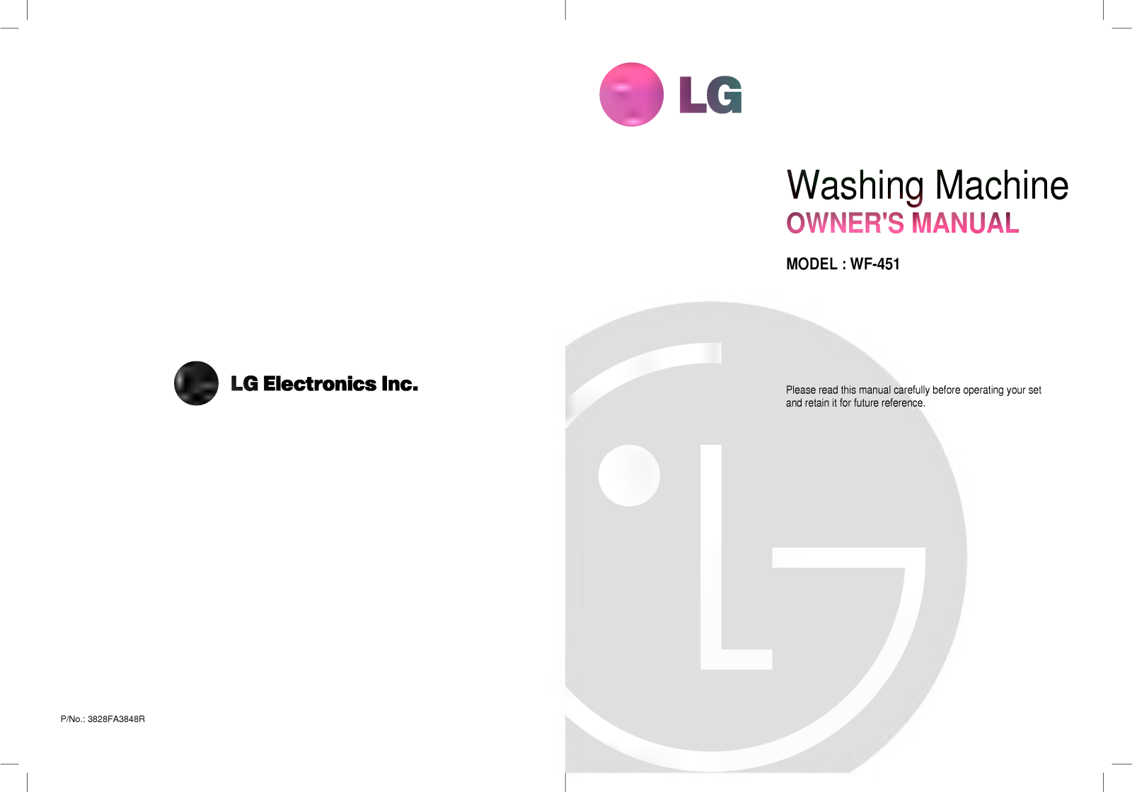 LG WF-613STP Owner’s Manual