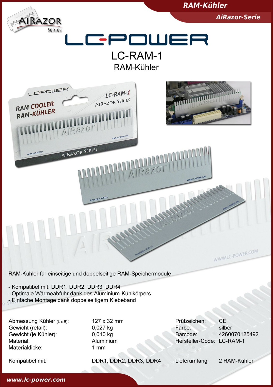 LC-Power LC-RAM-1 User Manual