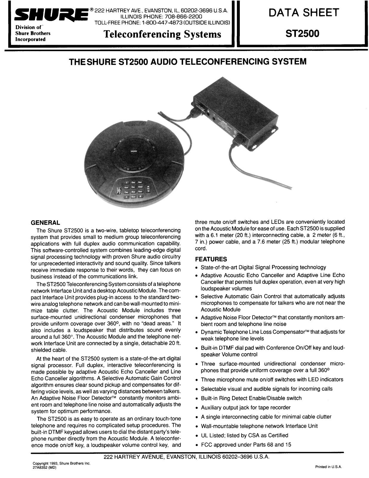 Shure ST2500 User Guide