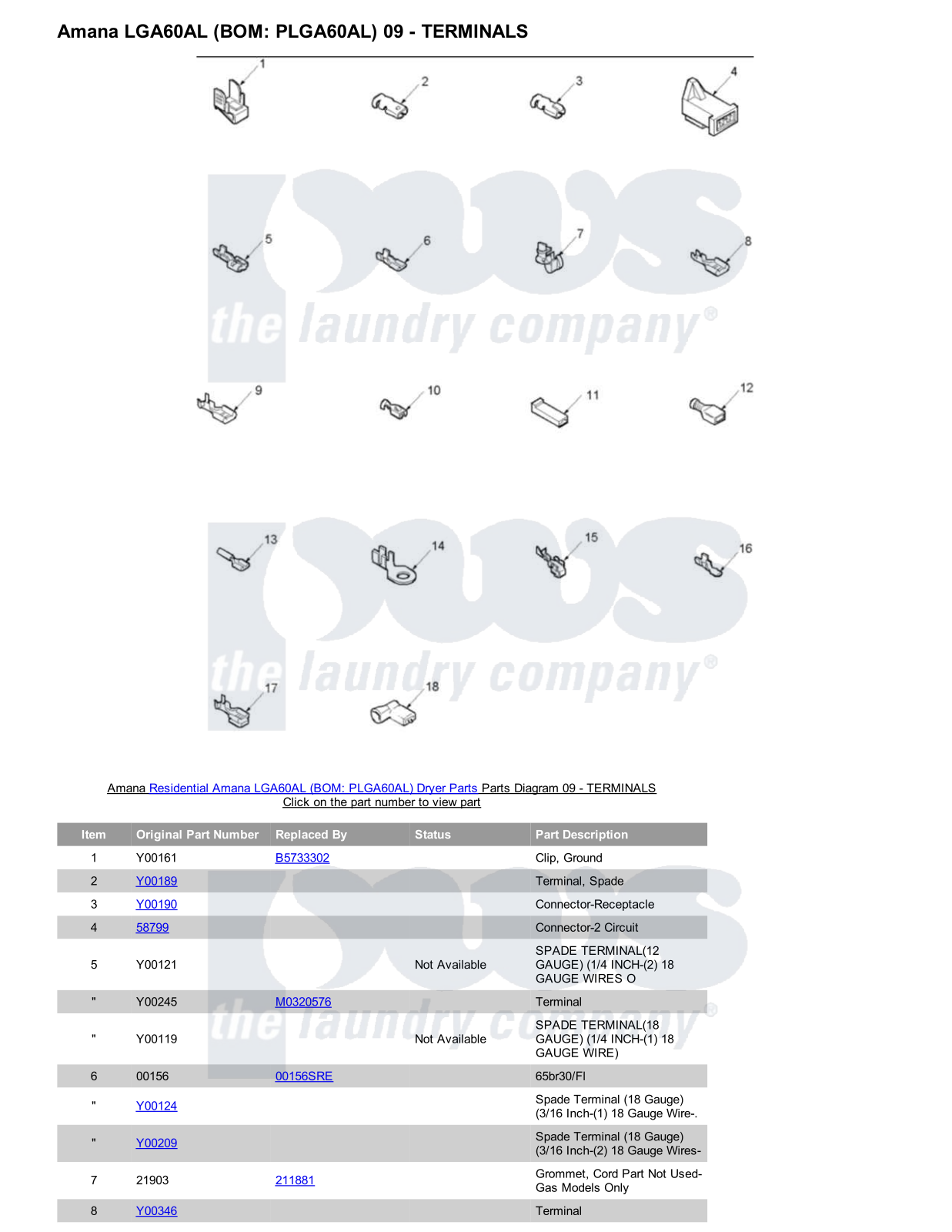 Amana LGA60AL Parts Diagram