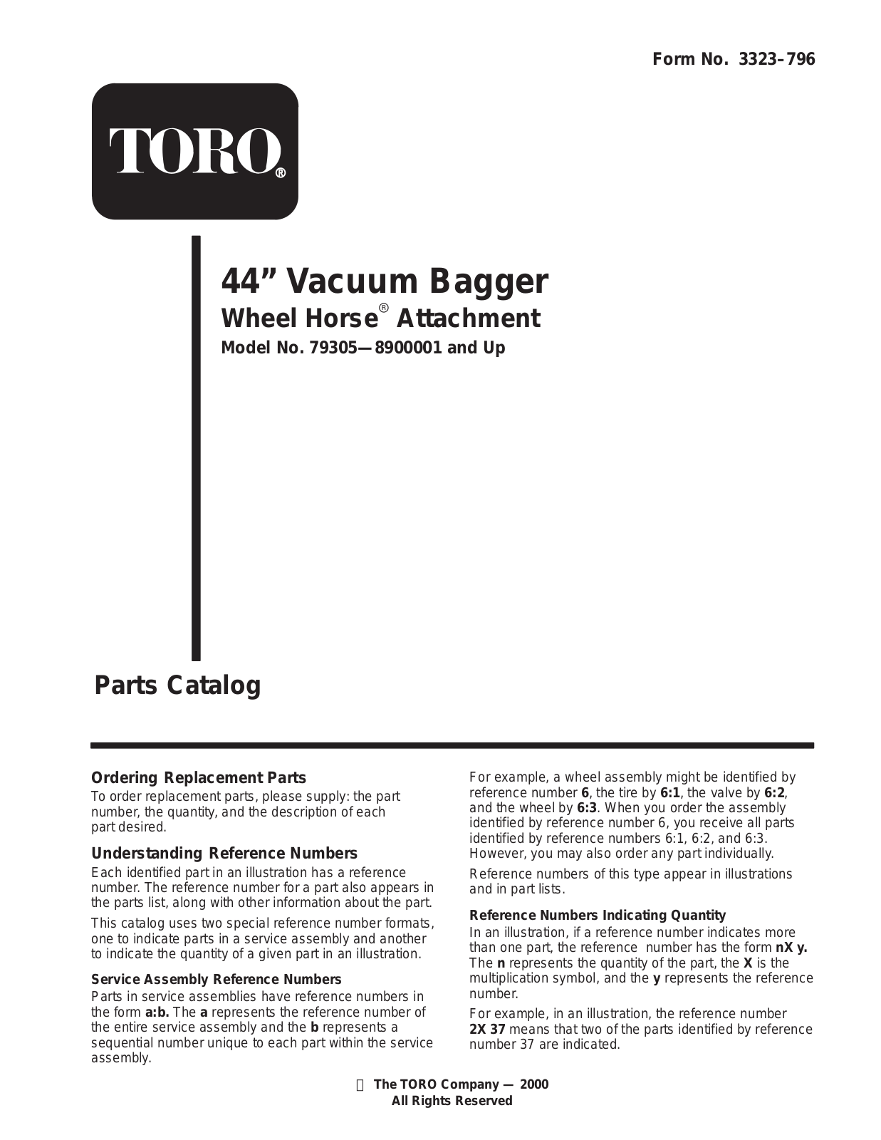 Toro 79305 Parts Catalogue