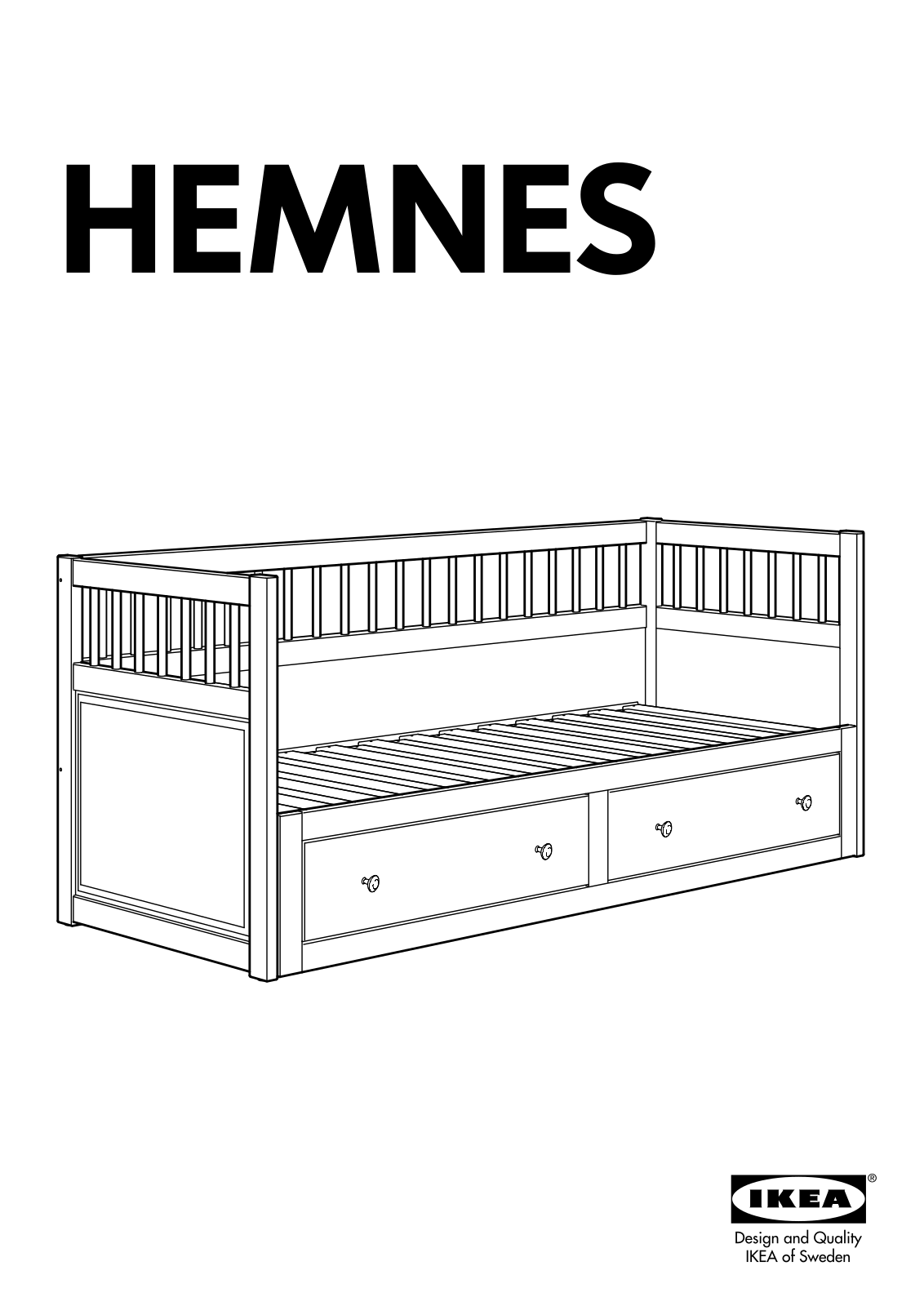 IKEA HEMNES DAYBED W- 2 DRAWERS Assembly Instruction