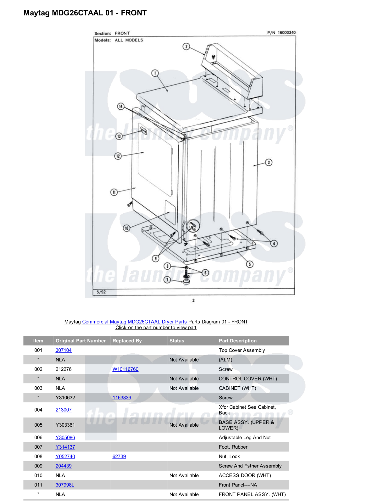 Maytag MDG26CTAAL Parts Diagram