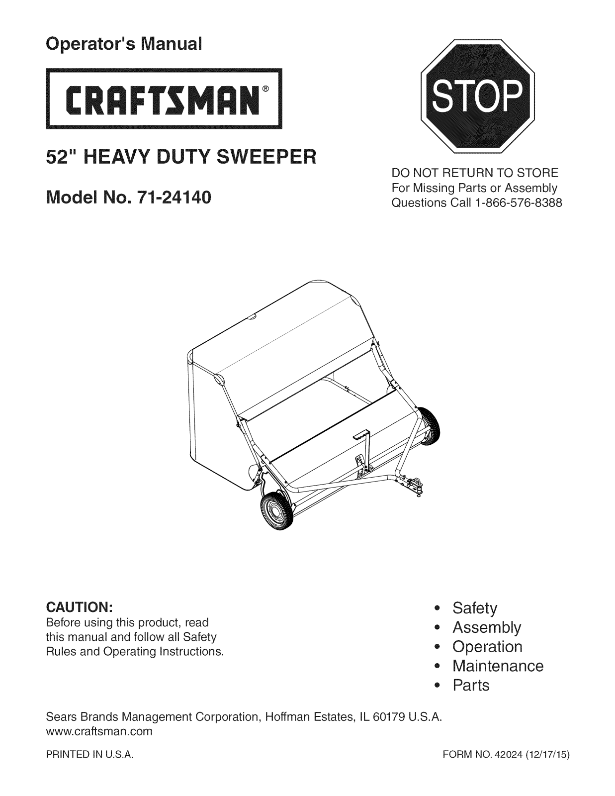 Craftsman 71-24140 Owner’s Manual