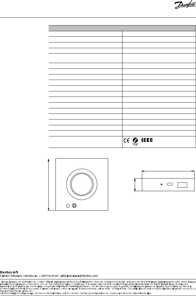 Danfoss Ally Gateway Data sheet