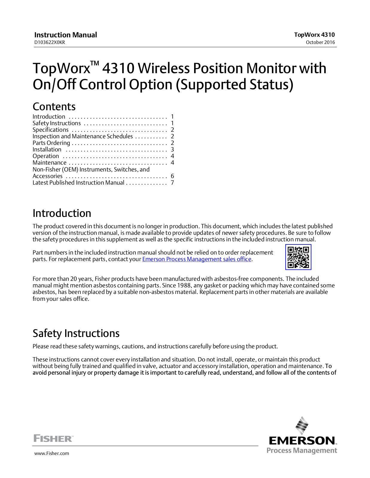 Fisher TopWorx 4310 Instruction Manual