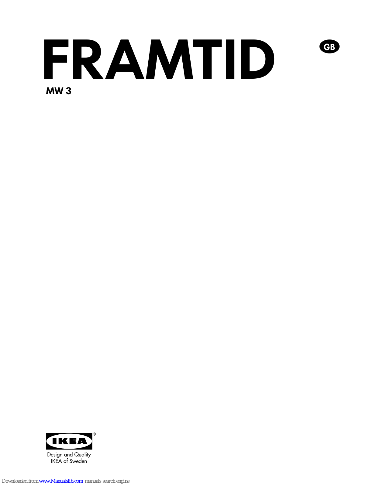 IKEA MW3, Framtid MW3 User Manual - ManualMachine.com