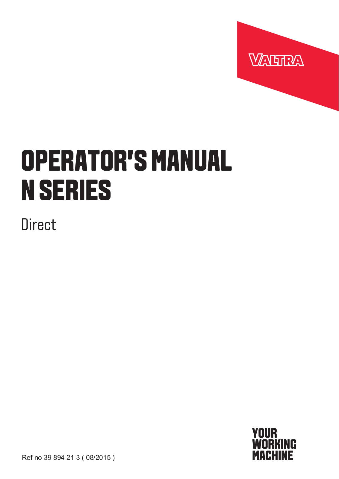 Valtra N134 D, N154e D, N174 D Operators Manual