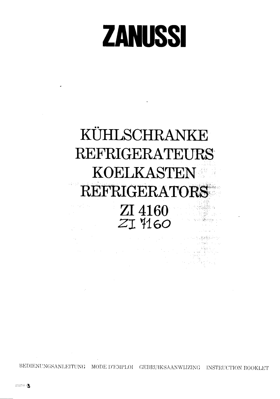 Zanussi ZI7160, ZI4160 User Manual