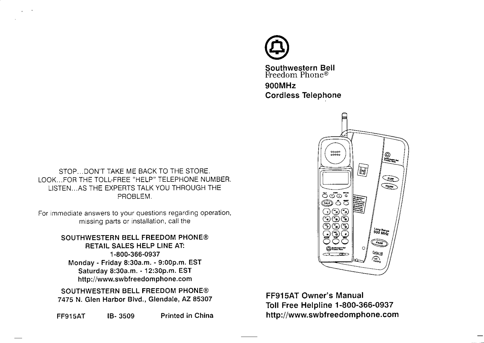 Continental Conair FF915AT User Manual