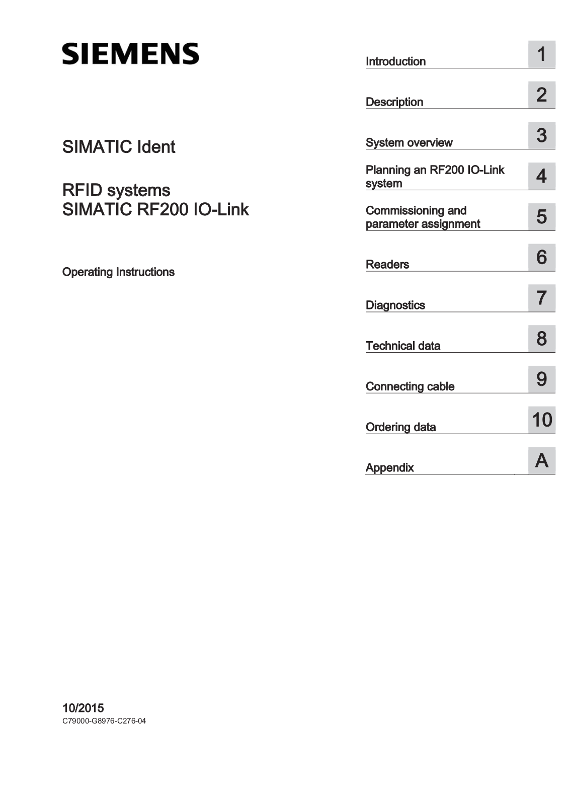 Siemens RF250RIOL User Manual