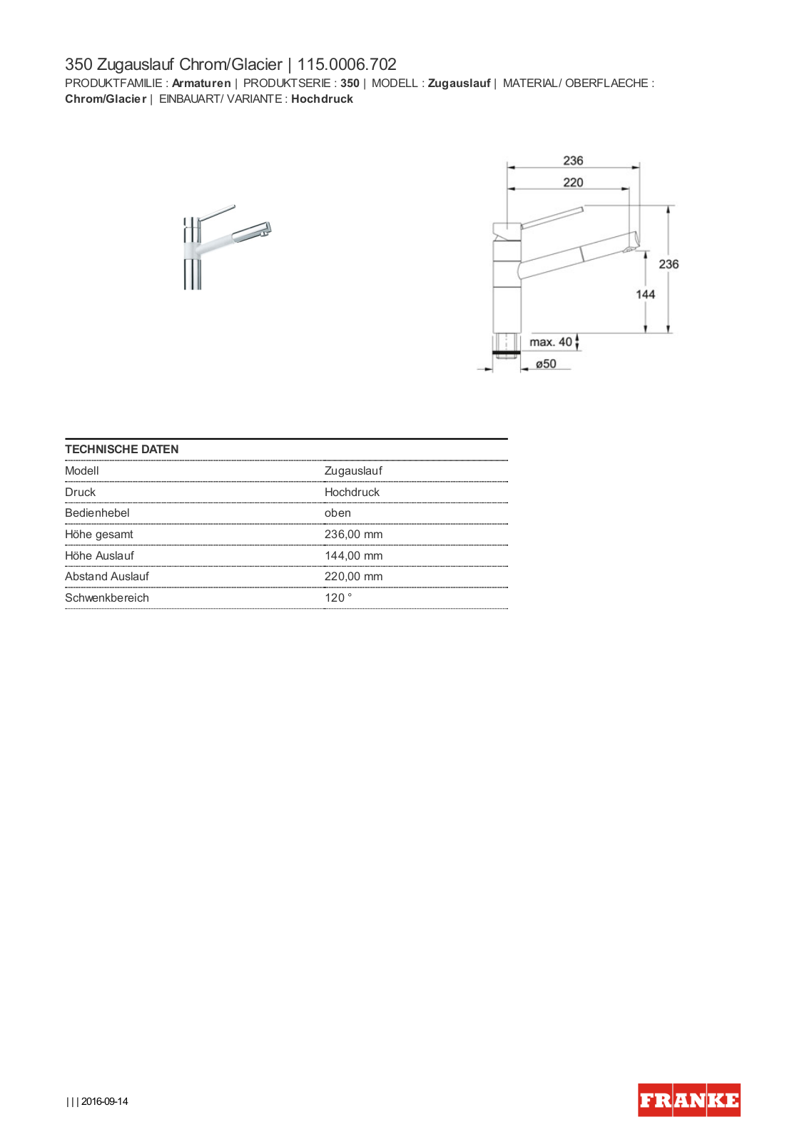 Franke 115.0006.702 Service Manual