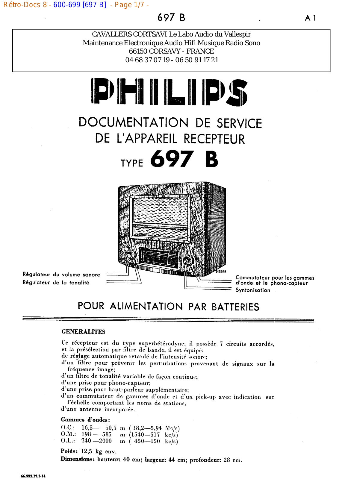 Philips 697 b Datasheet - ManualMachine.com