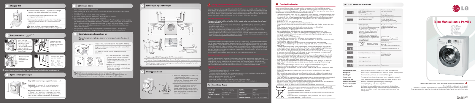 LG WD-P1280SD Manual book