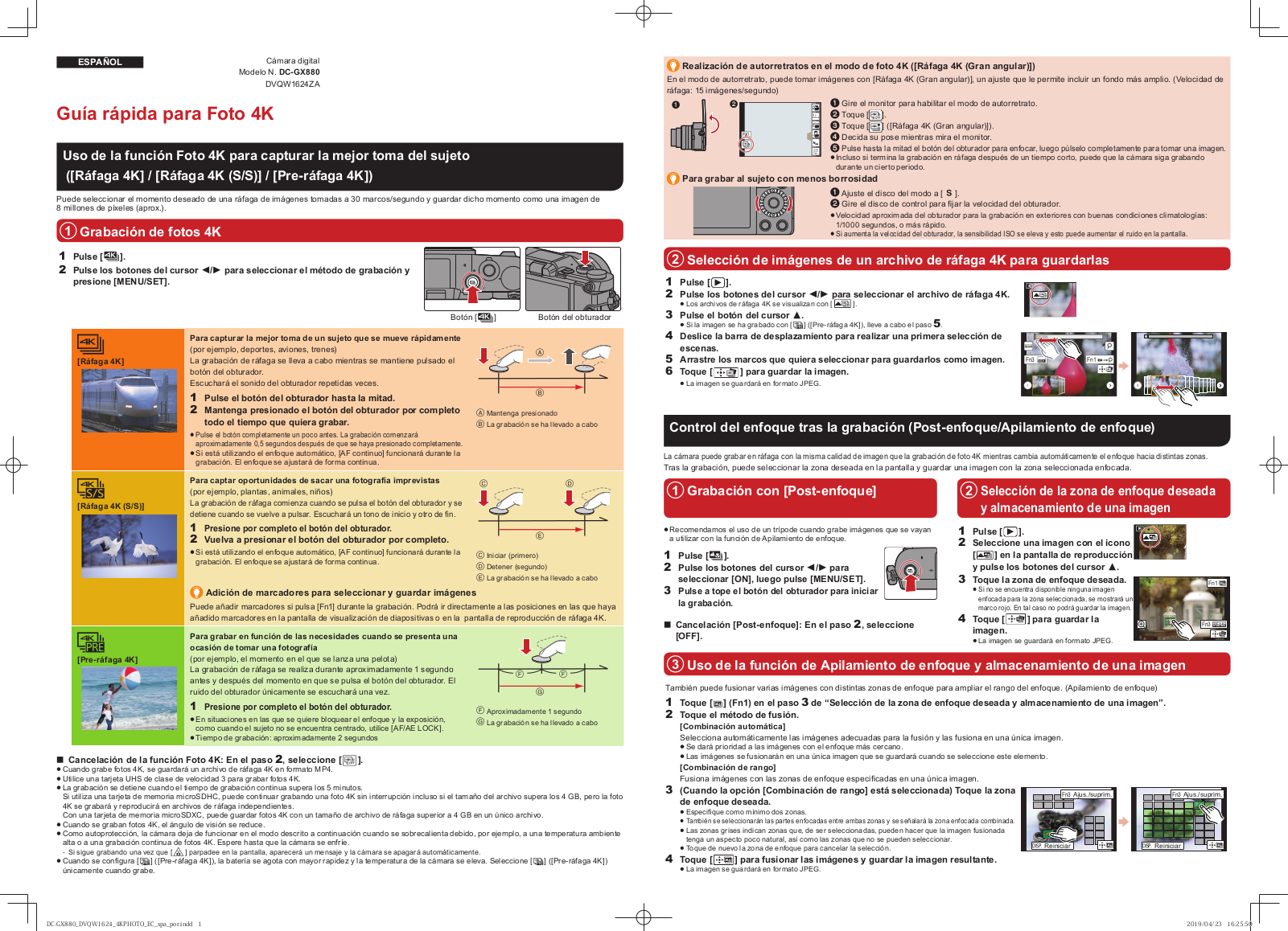 Panasonic DC-GX880 Guide rapide